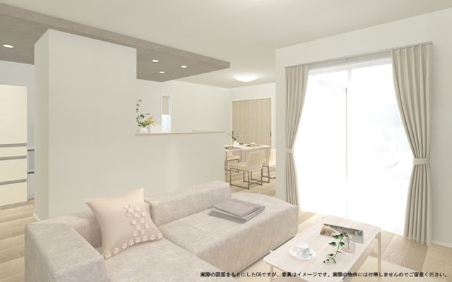 【完成予想図】 | 【LDK　イメージパース】
※画像は設計図面を基に作成したイメージです。
