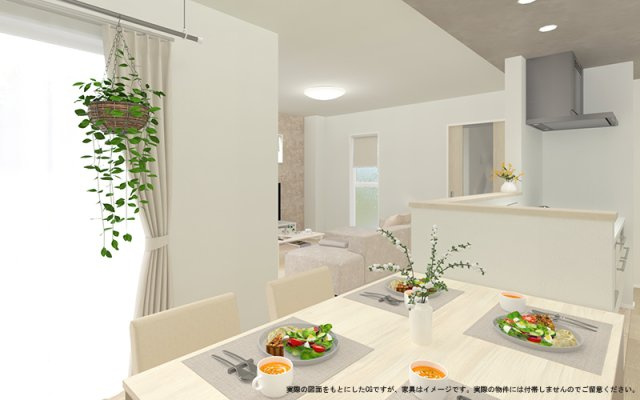 【完成予想図】 | 【LDK　イメージパース】
※画像は設計図面を基に作成したイメージです。