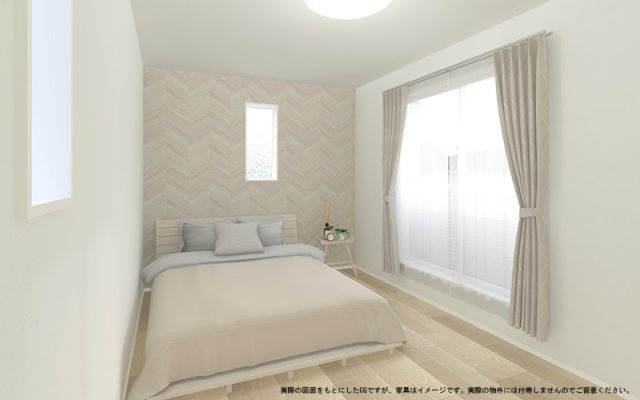 【完成予想図】 | 【主寝室　イメージパース】
※画像は設計図面を基に作成したイメージです。
