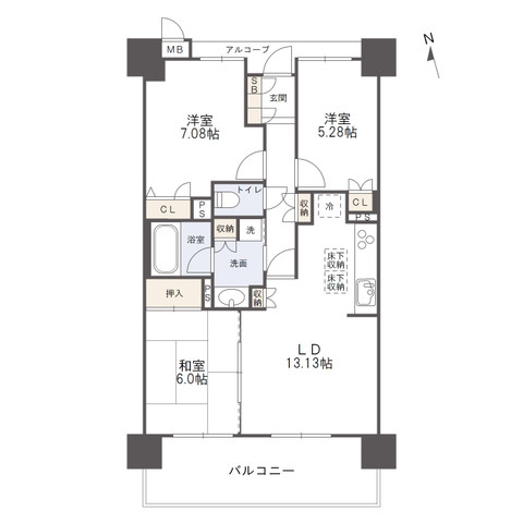アルファステイツ伏石サンフラワー通りの間取り