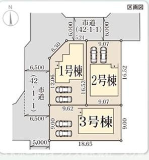 舞鶴市七日市２期１号棟の区画図