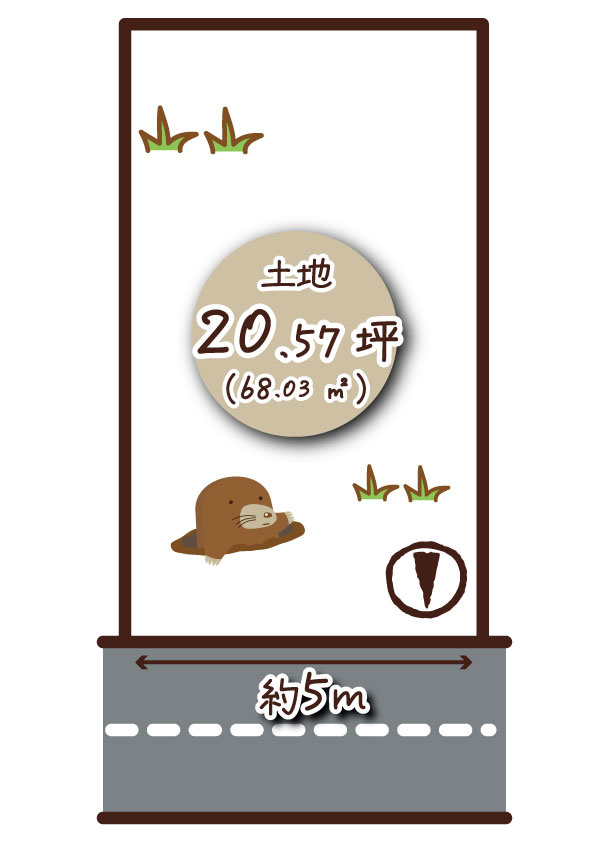 松川町２　建築条件無し土地の土地図