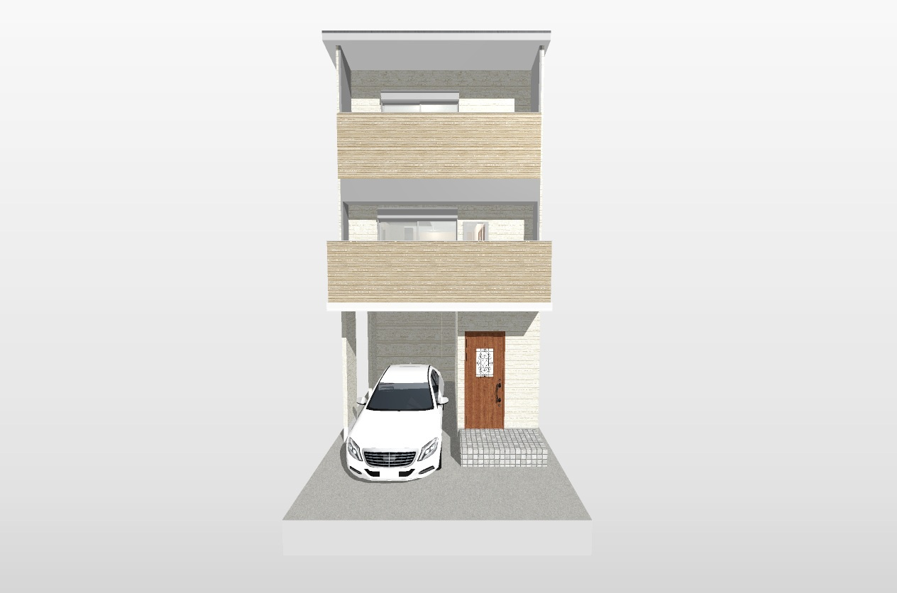 松川町２　建築条件付き土地の外観パース|【イメージパース】お客様の理想を叶える自由設計！まどりや内装・外観はお客様の理想に沿って決定いたします！