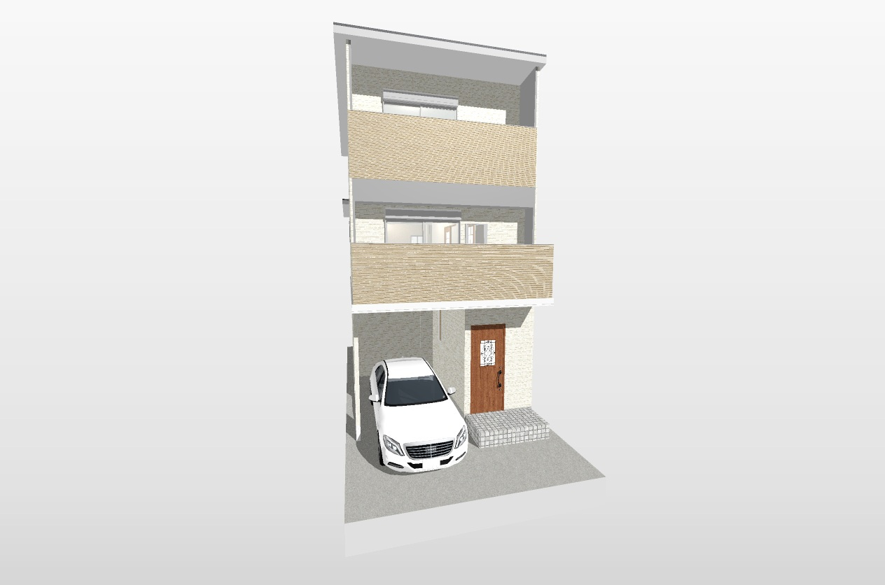 松川町２　建築条件付き土地の外観パース|【イメージパース】スーパーやコンビニが徒歩圏内でお買い物に便利な立地です♪阪急高槻市駅まで自転車で９分！
