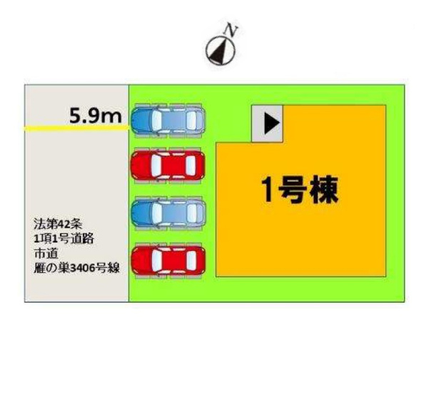 【区画図】 | 福岡市東区雁の巣1丁目3期　1号棟（全1棟）【仲介手数料無料・0円】 | 区画図です。