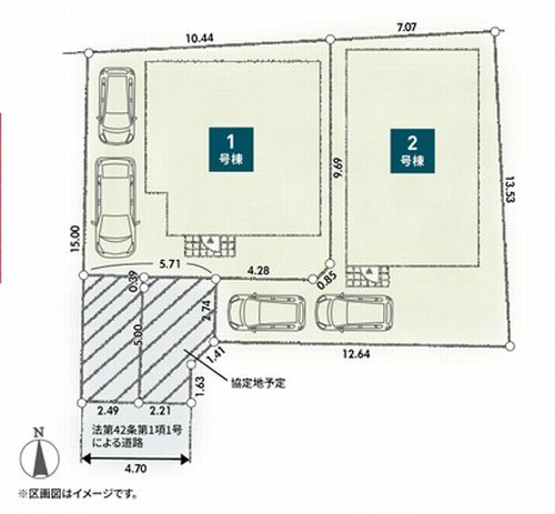 【区画図】 | 【仲介手数料０円】厚木市第5山際　新築一戸建て　全2棟 | 厚木市第5山際　新築一戸建て　全2棟