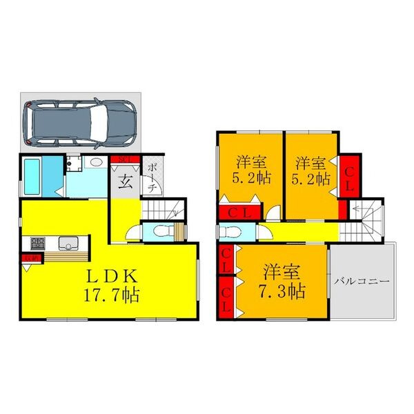 ベルフルールD号地の間取り