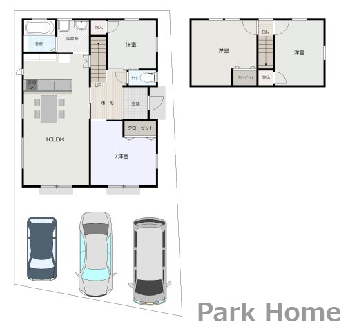 高知市鴨部　新築戸建ての間取り