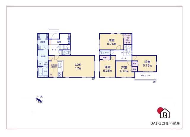 【間取り】 | 深谷市上柴町西第5  LiveleGarden.s　新築戸建　全2棟　1号棟 | 1号棟