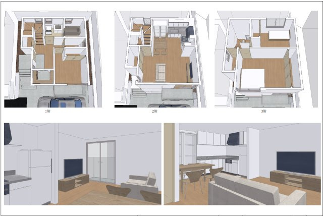 大阪市阿倍野区帝塚山一丁目売土地の完成予想図|参考プランの内観イメージ図です。