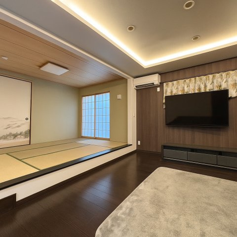 関宿台町　中古戸建の居間・リビング|※AIにより家具を消しております。イメージ画像になります。