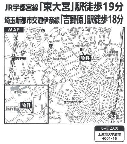 仲介手数料無料　上尾市原市第５期　新築戸建　全１棟の地図