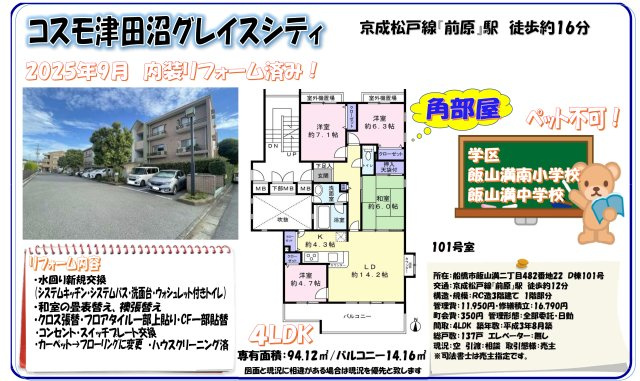 【その他】 | 【仲介手数料無料】コスモ津田沼グレイスシティ　Ｄ棟 | 仲介手数料無料