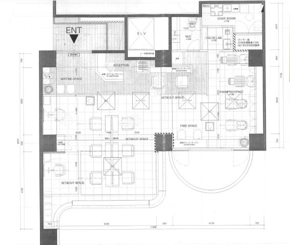 【間取り】 | 新百合ヶ丘駅3分 クロスアベニュー新百合 2階 28.7坪 美容室居抜き