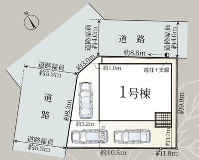 【区画図】 | 葵区住吉町第1　新築戸建　全1棟 | ３台駐車可能！