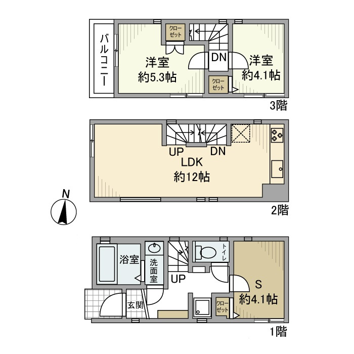 町屋戸建の間取り