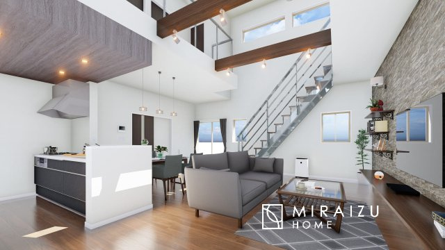 【完成予想図】 | ラン例（建物面積95.43㎡/建物価格2200万円）陽の光をたっぷりと浴びながら気持ち良く生活が出来ます。※CG画像に関して、あくまでもイメージです。実際の仕様と異なる場合もございます。