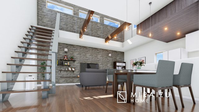 【完成予想図】 | ラン例（建物面積95.43㎡/建物価格2200万円）陽の光をたっぷりと浴びながら気持ち良く生活が出来ます。※CG画像に関して、あくまでもイメージです。実際の仕様と異なる場合もございます。
