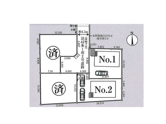 【区画図】 | 富士見市諏訪2丁目　新築一戸建住宅　全4棟　(ふじみ野店) | 2号棟/ご夫婦でお車をお持ちの方も嬉しい2台分のカースペース付き