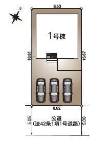 高知市桟橋通3丁目 桟橋第２　1号棟新築戸建 の区画図