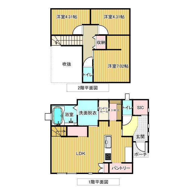 栃木市箱森町　中古戸建　吹抜けリビング×アーチ空間のある築浅デザイナーズ住宅太陽光＆蓄電池設置の間取り