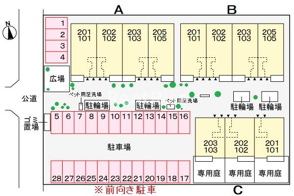 ラッフィナートＣの駐車場|駐車場