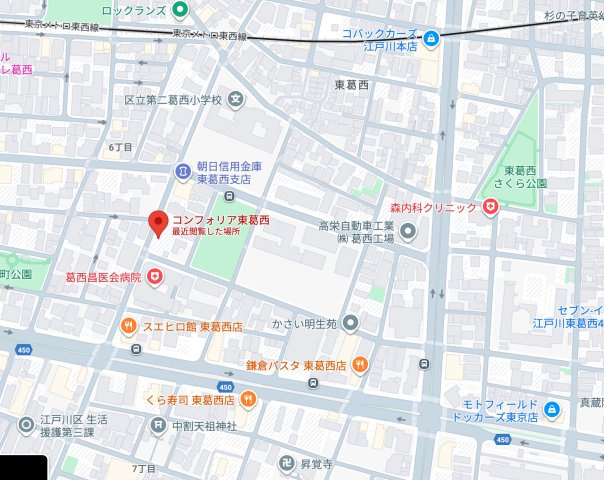 コンフォリア東葛西の地図