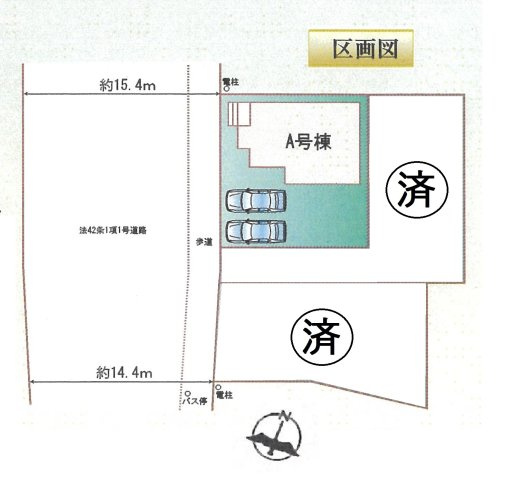 仲介手数料無料　新築戸建　上尾市小泉３丁目　全３棟の区画図|最終１棟です