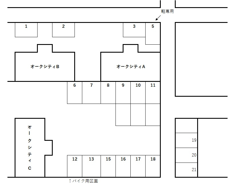 オークシティBの区画図