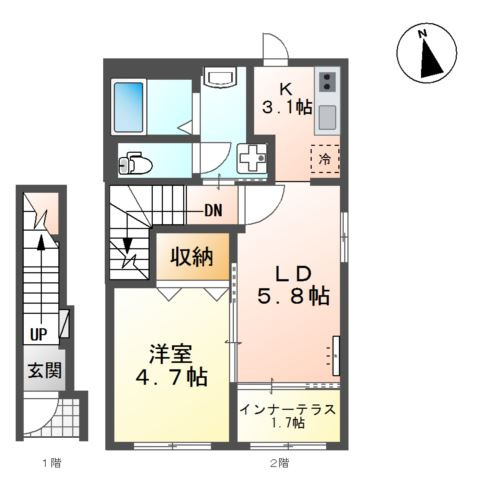 仮）スターテラスⅡ　瀬戸町下の間取り