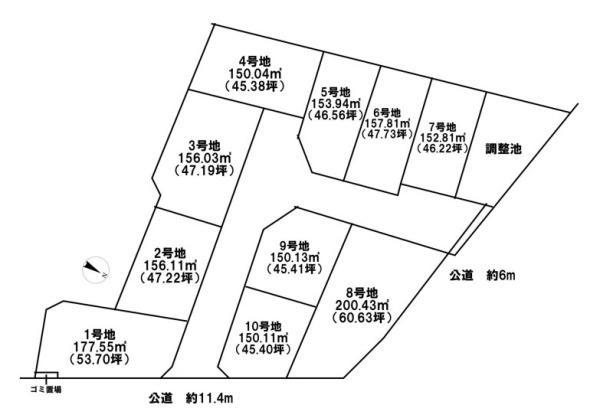 桜井市大字上之庄の売地の土地図|■こちらは９号地です！■