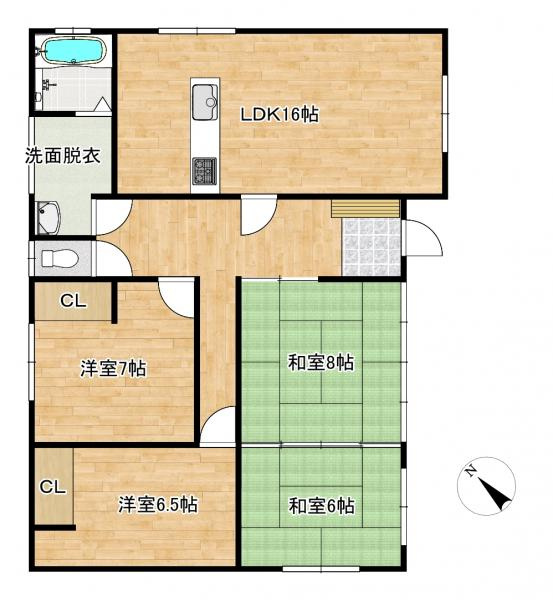 五戸町字中道十文字の間取り|【間取り図】リフォーム完了後の間取り図です。
