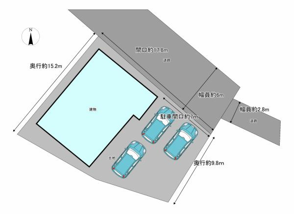 五戸町字中道十文字の区画図|【区画図】区画図です。既存物置解体して駐車場を拡張しました。