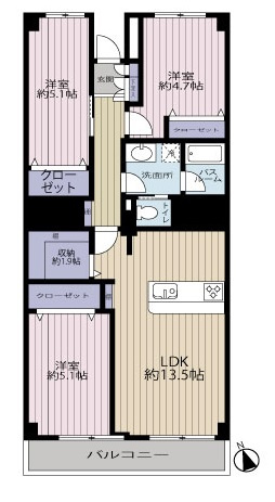 オール洋室の間取りです