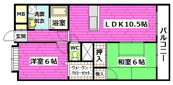 ハピネス岩田の間取り