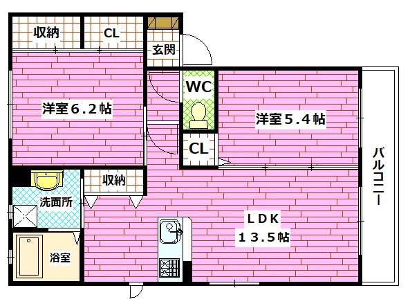 クレール金子Ⅲの間取り