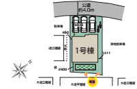 上尾市原市北1丁目　新築一戸建て　ブルーミングガーデン　01の区画図|1号棟