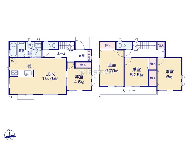 《仲介手数料無料》北区奈良町79-7新築一戸建てハートフルタウンの間取り