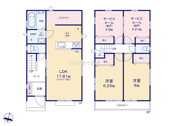 【間取り】 | 《仲介手数料無料》南区関１丁目8-14(C号棟)新築一戸建てハートフルタウン