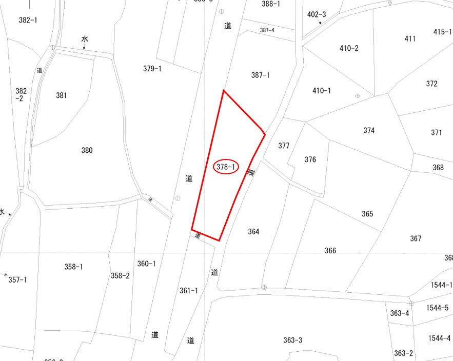 鴨方町地頭上売地の土地図