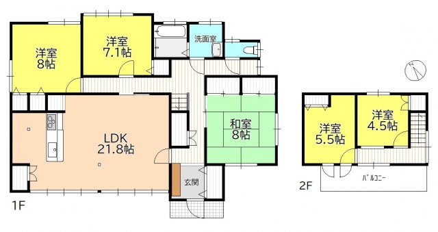 東御市海善寺　売中古住宅の間取り