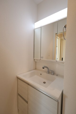 《仲介手数料無料》浦和区瀬ヶ崎１丁目33-18(全1戸)新築一戸建てグラファーレの独立洗面台|撮影日 2025年11月17日 14:30 晴れ