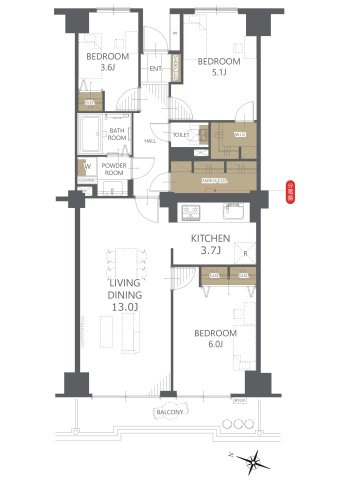 【間取り】ポートアイランド住宅４７号棟 