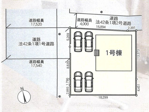 仲介手数料無料　鴻巣市広田第4　新築戸建　全１棟の区画図
