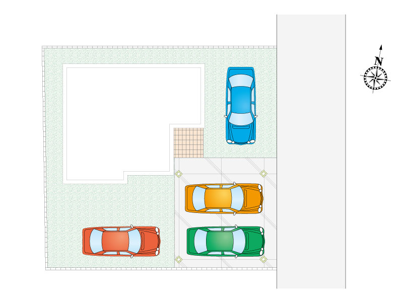 4台駐車可能です。
