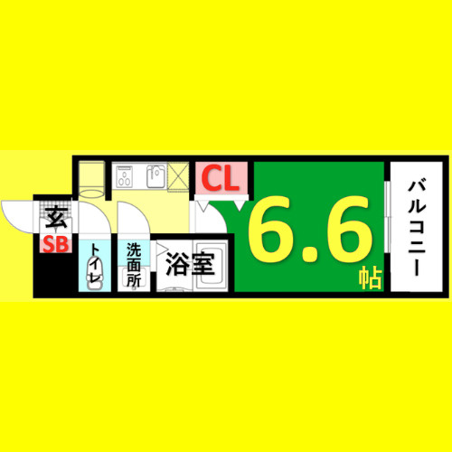 アステリ鶴舞エーナ　名古屋市賃貸　仲介手数料無料の間取り