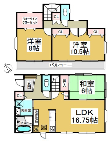 所沢市向陽町　中古一戸建　～全居室6帖以上・大容量WIC付～