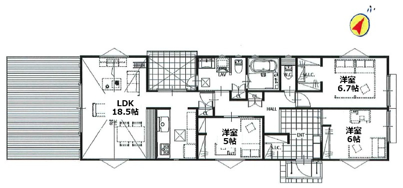 清瀬市中里2丁目・全1棟　新築一戸建　～平屋建て・駐車4台～