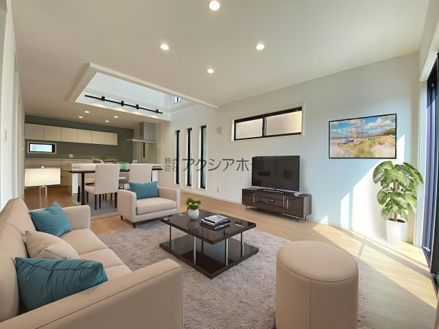 所沢市上新井2丁目・全1棟　新築一戸建　～リビング吹抜け～の内装|（家具はCG画像での表示になります）