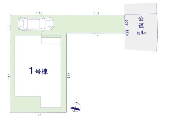 東村山市富士見町4丁目・全1棟　新築一戸建　～屋上付～の区画図|駐車1台可能です。